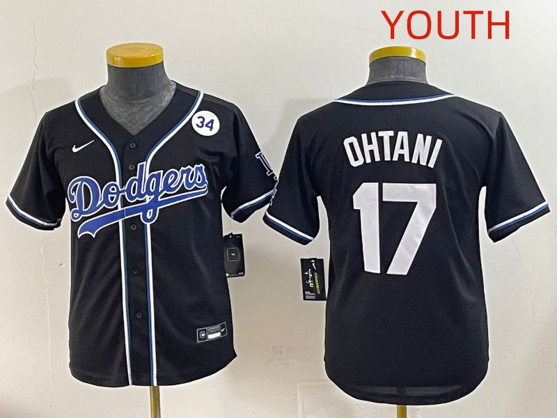 Youth 2025 Los Angeles Dodgers #17 Ohtani Black Three generations Fashion Nike MLB Jersey style 10